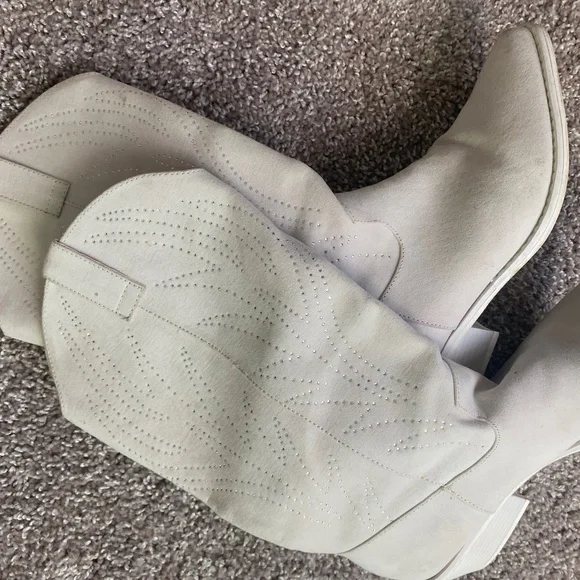 Cream bling cowgirl cowboy boots - Picture 1 of 1